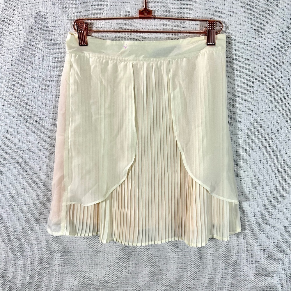 Monica Rose for Lovers + Friends cream mini pleated skirt size S